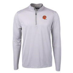 Cincinnati Bengals Cutter & Buck Big & Tall Virtue Eco Pique Micro Stripe Tri-Blend Quarter-Zip Jacket - Gray - NFL