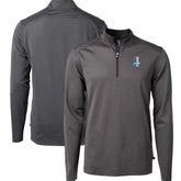 Detroit Lions Cutter & Buck Big & Tall Virtue Eco Pique Micro Stripe Tri-Blend Quarter-Zip Jacket - Black - NFL