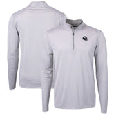 Denver Broncos Cutter & Buck Big & Tall Virtue Eco Pique Micro Stripe Tri-Blend Quarter-Zip Jacket - Gray - NFL