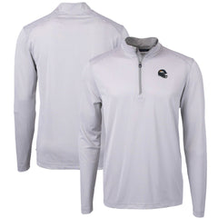 Denver Broncos Cutter & Buck Big & Tall Virtue Eco Pique Micro Stripe Tri-Blend Quarter-Zip Jacket - Gray - NFL