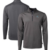 Detroit Lions Cutter & Buck Big & Tall Virtue Eco Pique Micro Stripe Tri-Blend Quarter-Zip Jacket - Black - NFL