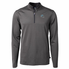 Detroit Lions Cutter & Buck Big & Tall Virtue Eco Pique Micro Stripe Tri-Blend Quarter-Zip Jacket - Black - NFL