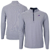 Buffalo Bills Cutter & Buck Big & Tall Virtue Eco Pique Micro Stripe Tri-Blend Quarter-Zip Jacket - Navy - NFL