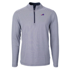 Buffalo Bills Cutter & Buck Big & Tall Virtue Eco Pique Micro Stripe Tri-Blend Quarter-Zip Jacket - Navy - NFL