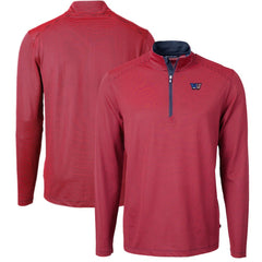 Washington Commanders Cutter & Buck Big & Tall Americana Virtue Eco Pique Micro Stripe Tri-Blend Quarter-Zip Jacket - Red - NFL