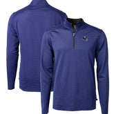 New York Giants Cutter & Buck Big & Tall Virtue Eco Pique Micro Stripe Tri-Blend Quarter-Zip Jacket - Royal - NFL