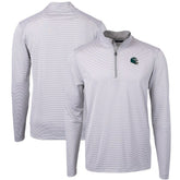 Philadelphia Eagles Cutter & Buck Big & Tall Virtue Eco Pique Micro Stripe Tri-Blend Quarter-Zip Jacket - Gray - NFL