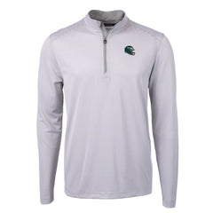 Philadelphia Eagles Cutter & Buck Big & Tall Virtue Eco Pique Micro Stripe Tri-Blend Quarter-Zip Jacket - Gray - NFL