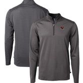 Washington Commanders Cutter & Buck Big & Tall Virtue Eco Pique Micro Stripe Tri-Blend Quarter-Zip Jacket - Black - NFL