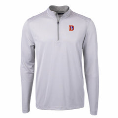 Denver Broncos Cutter & Buck Big & Tall Virtue Eco Pique Micro Stripe Tri-Blend Quarter-Zip Jacket - Gray - NFL
