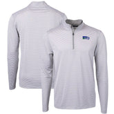 Seattle Seahawks Cutter & Buck Big & Tall Virtue Eco Pique Micro Stripe Tri-Blend Quarter-Zip Jacket - Gray - NFL