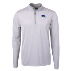 Seattle Seahawks Cutter & Buck Big & Tall Virtue Eco Pique Micro Stripe Tri-Blend Quarter-Zip Jacket - Gray - NFL