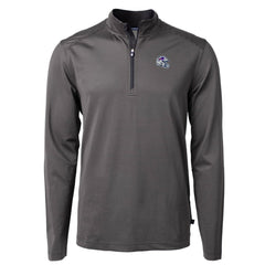 Buffalo Bills Cutter & Buck Big & Tall Virtue Eco Pique Micro Stripe Tri-Blend Quarter-Zip Jacket - Black - NFL
