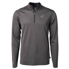 Carolina Panthers Cutter & Buck Big & Tall Virtue Eco Pique Micro Stripe Tri-Blend Quarter-Zip Jacket - Black - NFL