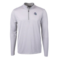 Buffalo Bills Cutter & Buck Big & Tall Virtue Eco Pique Micro Stripe Tri-Blend Quarter-Zip Jacket - Gray - NFL
