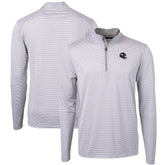 Minnesota Vikings Cutter & Buck Big & Tall Virtue Eco Pique Micro Stripe Tri-Blend Quarter-Zip Jacket - Gray - NFL