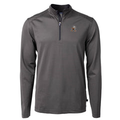 Cleveland Browns Cutter & Buck Big & Tall Virtue Eco Pique Micro Stripe Tri-Blend Quarter-Zip Jacket - Black - NFL