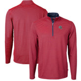 New England Patriots Cutter & Buck Big & Tall Virtue Eco Pique Micro Stripe Tri-Blend Quarter-Zip Jacket - Red - NFL