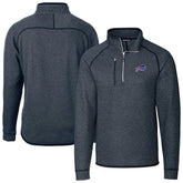 Buffalo Bills Cutter & Buck Big & Tall Mainsail Sweater-Knit Half-Zip Jacket - Heather Navy - NFL