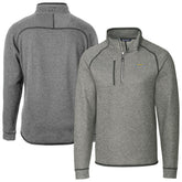 Los Angeles Chargers Cutter & Buck Big & Tall Mainsail Sweater-Knit Raglan Half-Zip Jacket - Heather Gray - NFL