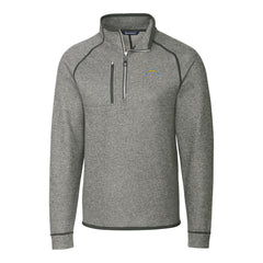 Los Angeles Chargers Cutter & Buck Big & Tall Mainsail Sweater-Knit Raglan Half-Zip Jacket - Heather Gray - NFL