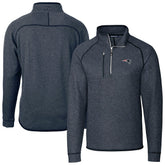 New England Patriots Cutter & Buck Big & Tall Mainsail Sweater-Knit Half-Zip Jacket - Heather Navy - NFL