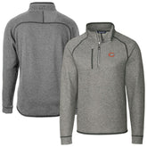 Chicago Bears Cutter & Buck Big & Tall Mainsail Sweater-Knit Half-Zip Jacket - Heather Gray - NFL