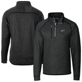 Buffalo Bills Cutter & Buck Big & Tall Mainsail Sweater-Knit Half-Zip Jacket - Heather Charcoal - NFL