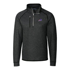 Buffalo Bills Cutter & Buck Big & Tall Mainsail Sweater-Knit Half-Zip Jacket - Heather Charcoal - NFL