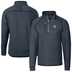 Indianapolis Colts Cutter & Buck Big & Tall Mainsail Sweater-Knit Half-Zip Jacket - Heather Navy - NFL