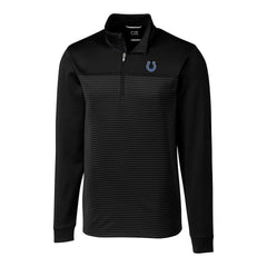 Indianapolis Colts Cutter & Buck Traverse Eco Stripe Tri-Blend DryTec Quarter-Zip Jacket - Black - NFL