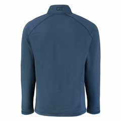 Denver Broncos Cutter & Buck Peshastin Eco Fleece Tri-Blend Raglan Recycled Quarter-Zip Jacket - Heather Navy - NFL