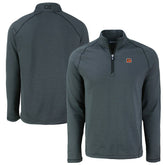 Cincinnati Bengals Cutter & Buck Peshastin Eco Fleece Tri-Blend Raglan Recycled Quarter-Zip Jacket - Heather Black - NFL