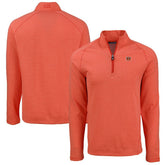 Cincinnati Bengals Cutter & Buck Peshastin Eco Fleece Tri-Blend Raglan Recycled Quarter-Zip Jacket - Heather Orange - NFL