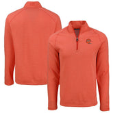 Cincinnati Bengals Cutter & Buck Peshastin Eco Fleece Tri-Blend Raglan Recycled Quarter-Zip Jacket - Heather Orange - NFL