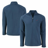Detroit Lions Cutter & Buck Peshastin Eco Fleece Tri-Blend Raglan Recycled Quarter-Zip Jacket - Heather Navy - NFL
