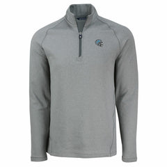 Detroit Lions Cutter & Buck Peshastin Eco Fleece Tri-Blend Raglan Recycled Quarter-Zip Jacket - Heather Gray - NFL