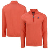 Denver Broncos Cutter & Buck Peshastin Eco Fleece Tri-Blend Raglan Recycled Quarter-Zip Jacket - Heather Orange - NFL
