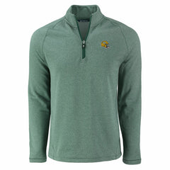 Green Bay Packers Cutter & Buck Peshastin Eco Fleece Tri-Blend Raglan Recycled Quarter-Zip Jacket - Heather Green - NFL