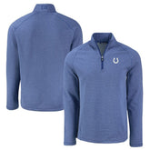 Indianapolis Colts Cutter & Buck Peshastin Eco Fleece Tri-Blend Raglan Recycled Quarter-Zip Jacket - Heather Royal - NFL