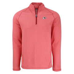 Kansas City Chiefs Cutter & Buck Peshastin Eco Fleece Tri-Blend Raglan Recycled Quarter-Zip Jacket - Heather Red - NFL