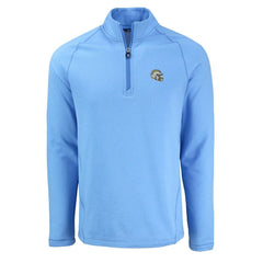 Los Angeles Chargers Cutter & Buck Peshastin Eco Fleece Tri-Blend Raglan Recycled Quarter-Zip Jacket - Heather Powder Blue - NFL