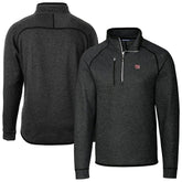New York Giants Cutter & Buck Big & Tall Mainsail Sweater-Knit Raglan Half-Zip Jacket - Heather Charcoal - NFL