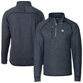 New York Giants Cutter & Buck Big & Tall Mainsail Sweater-Knit Raglan Half-Zip Jacket - Heather Navy - NFL