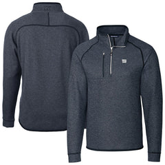 New York Giants Cutter & Buck Big & Tall Mainsail Sweater-Knit Raglan Half-Zip Jacket - Heather Navy - NFL