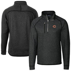 Chicago Bears Cutter & Buck Big & Tall Mainsail Sweater-Knit Raglan Half-Zip Jacket - Heather Charcoal - NFL