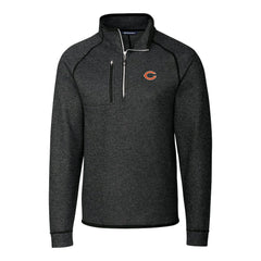 Chicago Bears Cutter & Buck Big & Tall Mainsail Sweater-Knit Raglan Half-Zip Jacket - Heather Charcoal - NFL