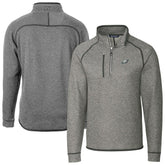 Philadelphia Eagles Cutter & Buck Big & Tall Mainsail Sweater-Knit Raglan Half-Zip Jacket - Heather Gray - NFL