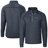 Los Angeles Chargers Cutter & Buck Big & Tall Mainsail Sweater-Knit Raglan Half-Zip Jacket - Heather Navy - NFL