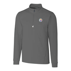 Pittsburgh Steelers Cutter & Buck Big & Tall Traverse Stretch Quarter-Zip Top - Gray - NFL